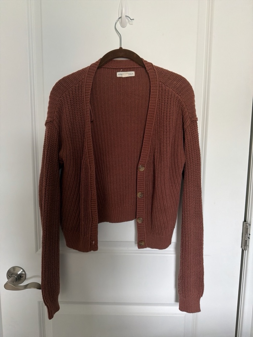 Aeropostale Rust Knit Button-Front Cardigan